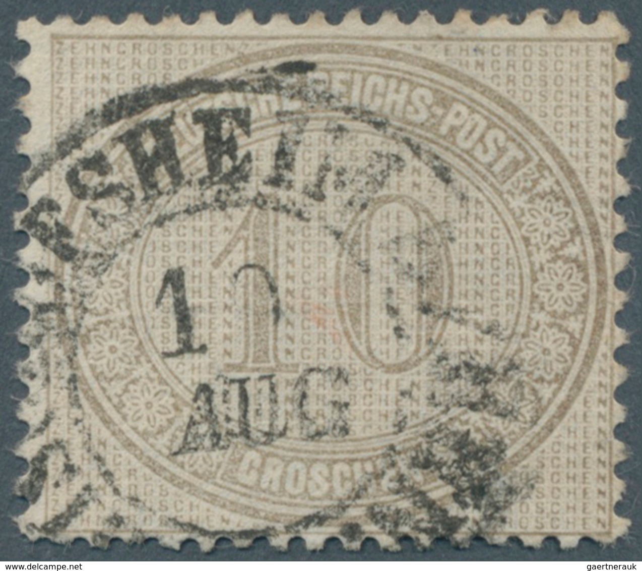 Deutsches Reich - Brustschild: 1872, 10 Gr. Innendienst, Klar Gestempelt Mit Nachverwendetem Baden-K - Unused Stamps