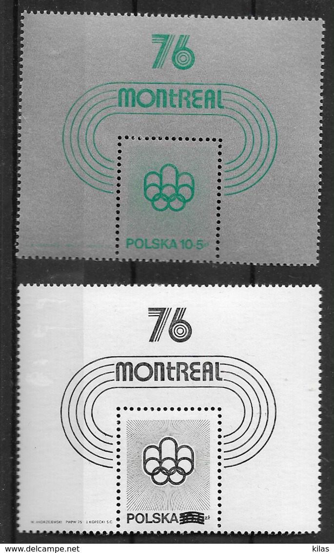 POLAND 1975 Olympic Games Montreal + Proof Surcharged - Estate 1976: Montreal