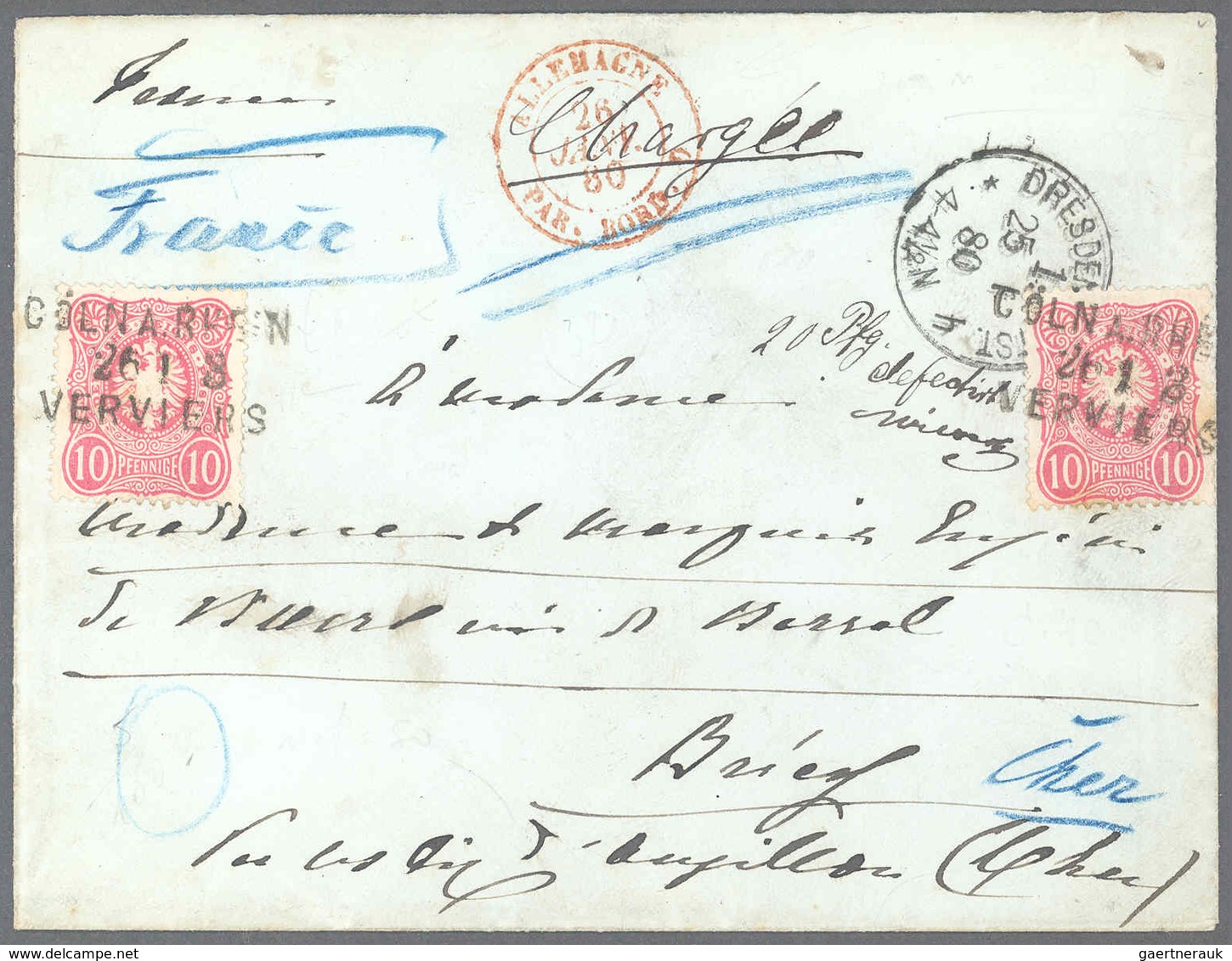 Deutsches Reich - Pfennige: Deutsches Reich 10 Pf Gestempelt Mit Bahnpost-Kursstempel "CÖLN A. RHEIN - Lettres & Documents