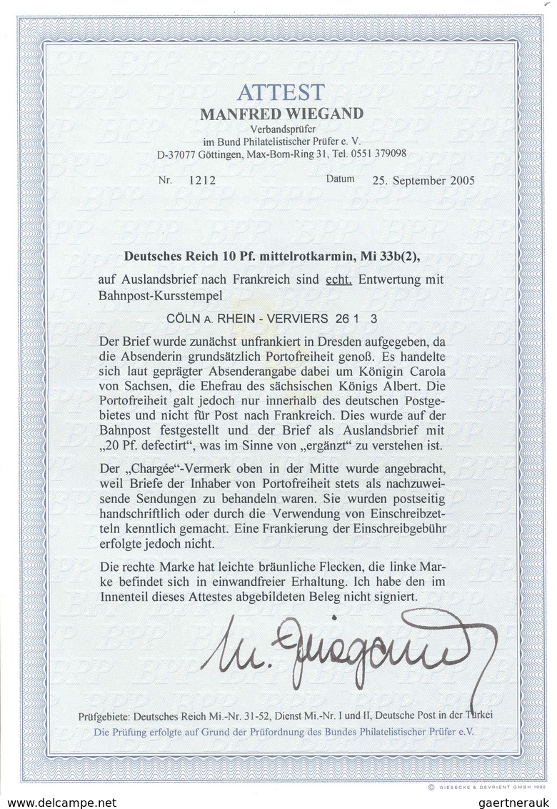 Deutsches Reich - Pfennige: Deutsches Reich 10 Pf Gestempelt Mit Bahnpost-Kursstempel "CÖLN A. RHEIN - Lettres & Documents