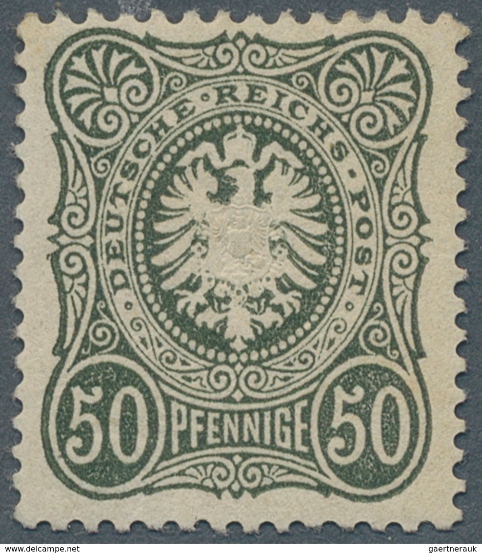 Deutsches Reich - Pfennige: 1877, 50 PFENNIGE Dunkelgraugrün, Ungebraucht Mit Voller Originalgummier - Covers & Documents