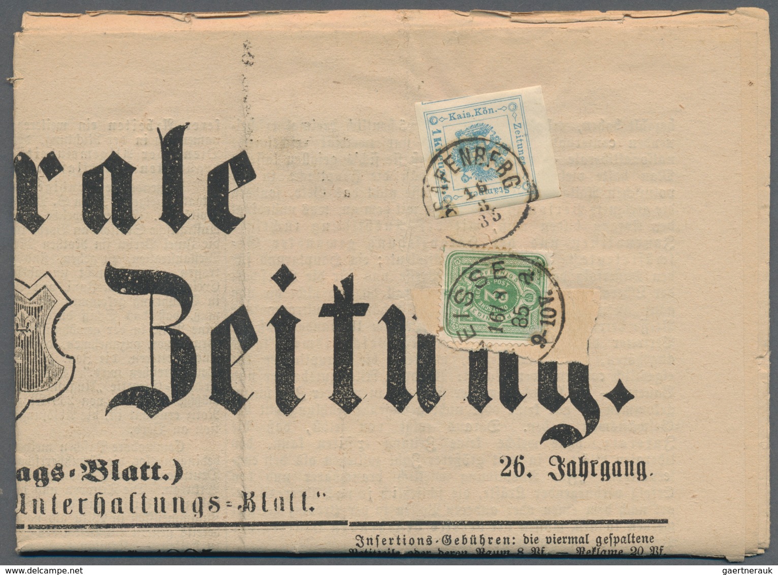 Deutsches Reich - Pfennig: 1885, Deutsches Reich 3 Pfg. Auf Kompletter Zeitungs "Liberale Neisser Ze - Briefe U. Dokumente