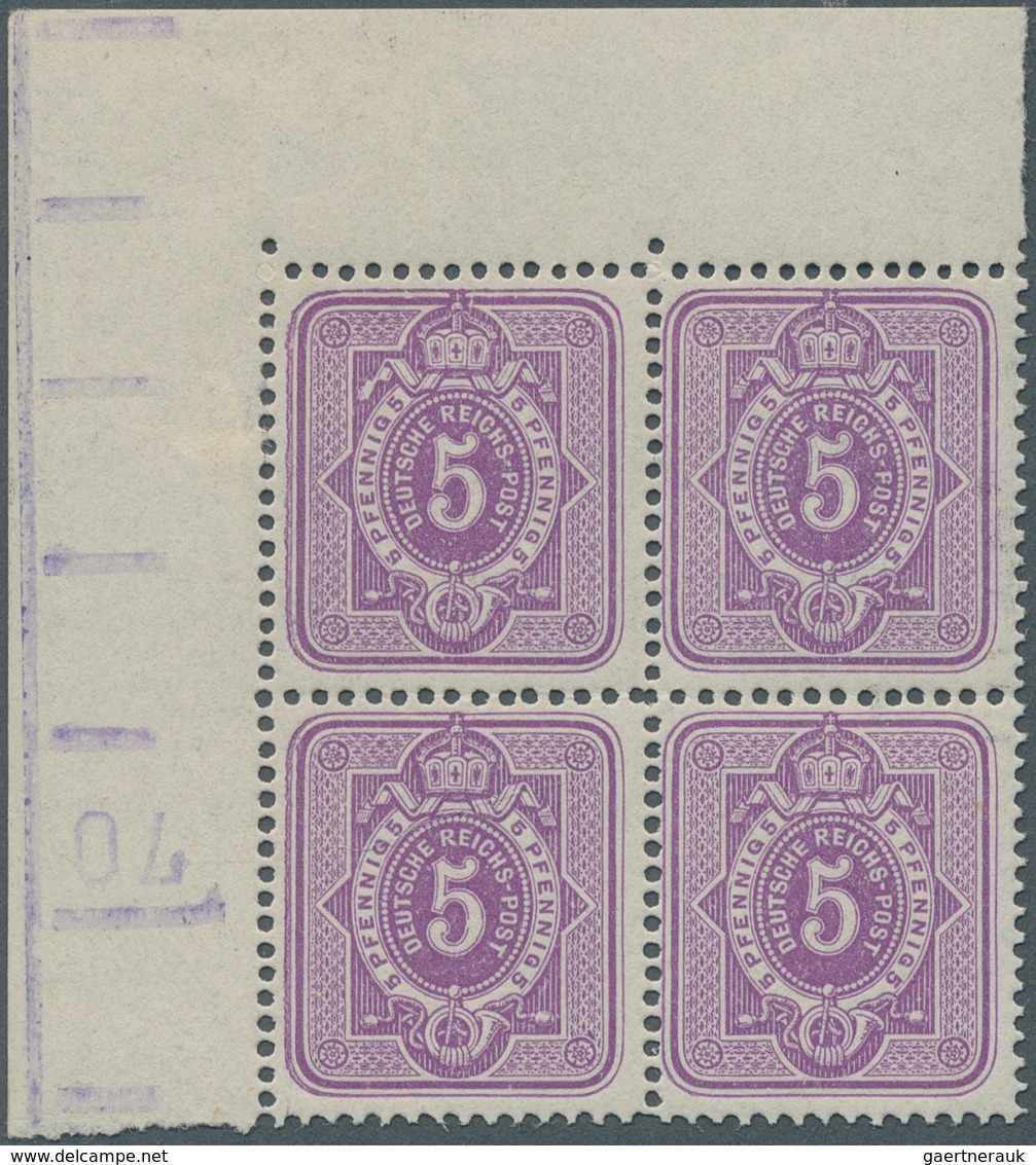 Deutsches Reich - Pfennig: 1888, 5 Pfg. Violett, Einwandfrei Postfrischer Viererblock Aus Der Linken - Briefe U. Dokumente