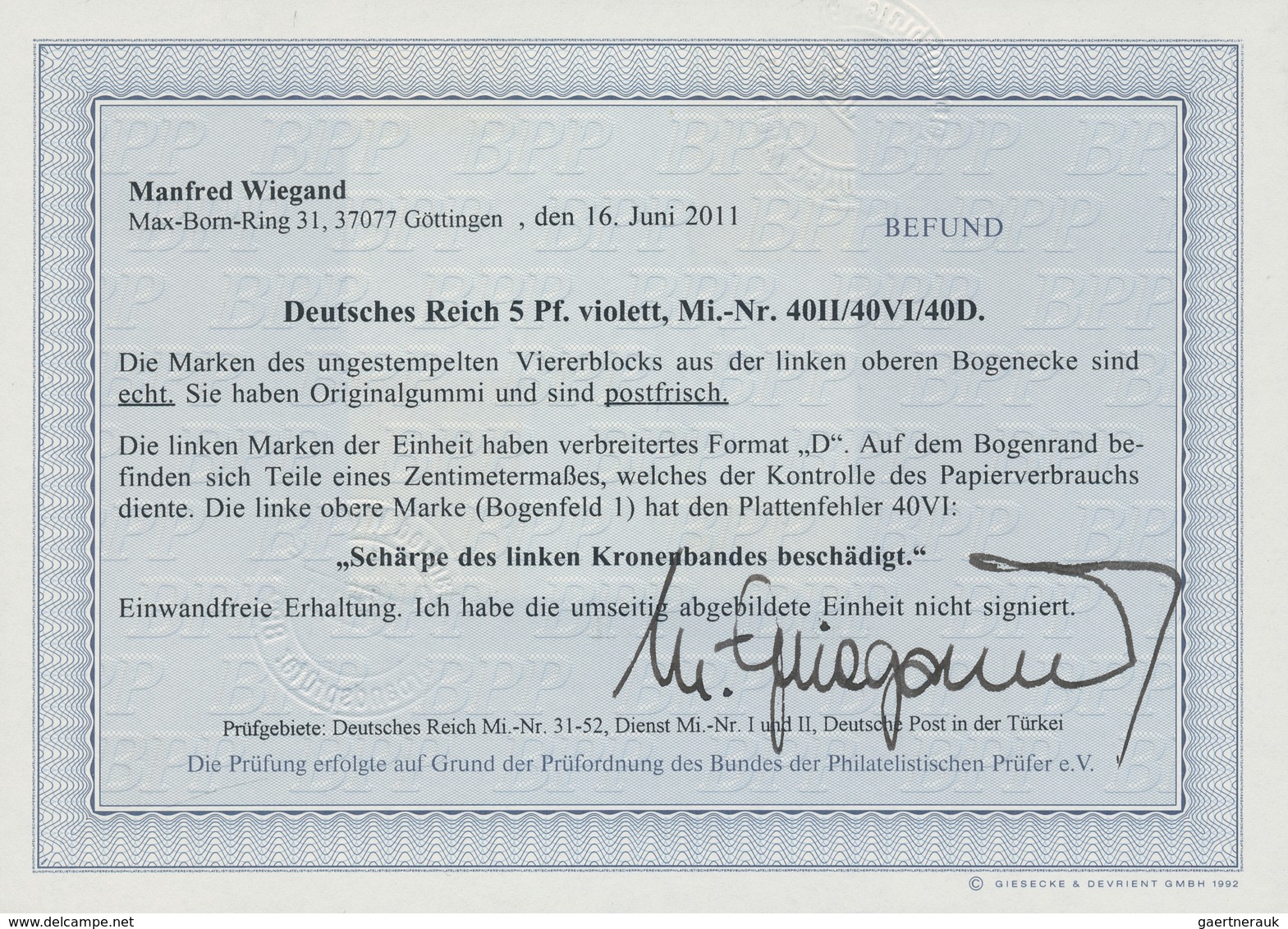 Deutsches Reich - Pfennig: 1888, 5 Pfg. Violett, Einwandfrei Postfrischer Viererblock Aus Der Linken - Lettres & Documents