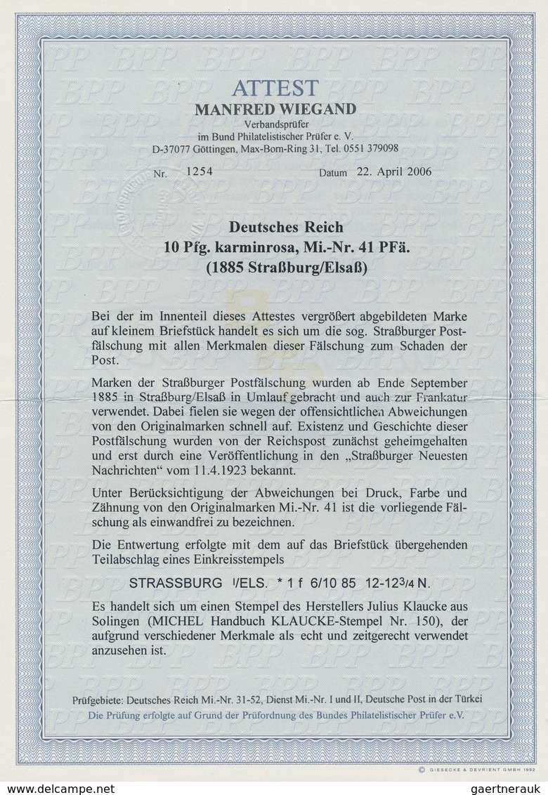 Deutsches Reich - Pfennig: 1880, 10 Pfg "Straßburger Postfälschung" Auf Bildschönem Liebhaber-Briefs - Lettres & Documents