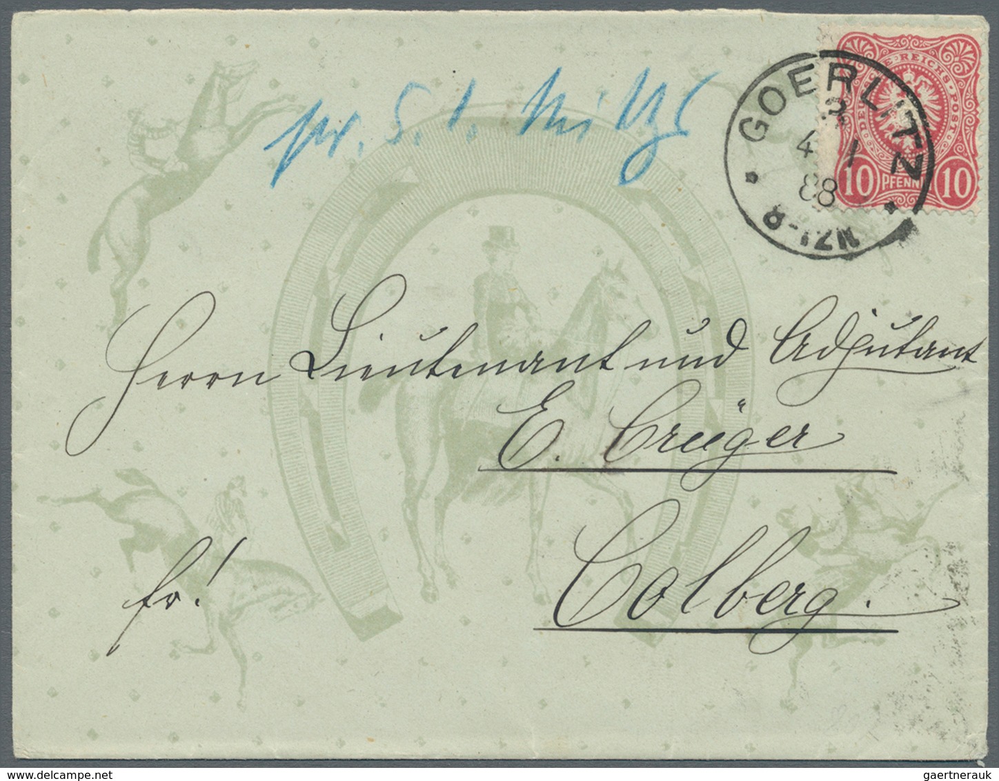 Deutsches Reich - Pfennig: 1888. Brief Der 1. Gewichts-Stufe Von "Goerlitz 4.1.88" Nach Colberg. Sch - Lettres & Documents