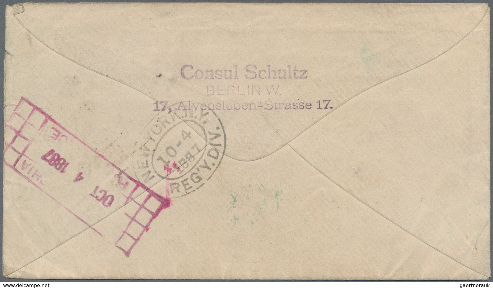 Deutsches Reich - Pfennig: 1888, Brief Per Einschreiben Mit Zwischensteg-Paar 20 PFENNIG Ultramarin, - Lettres & Documents