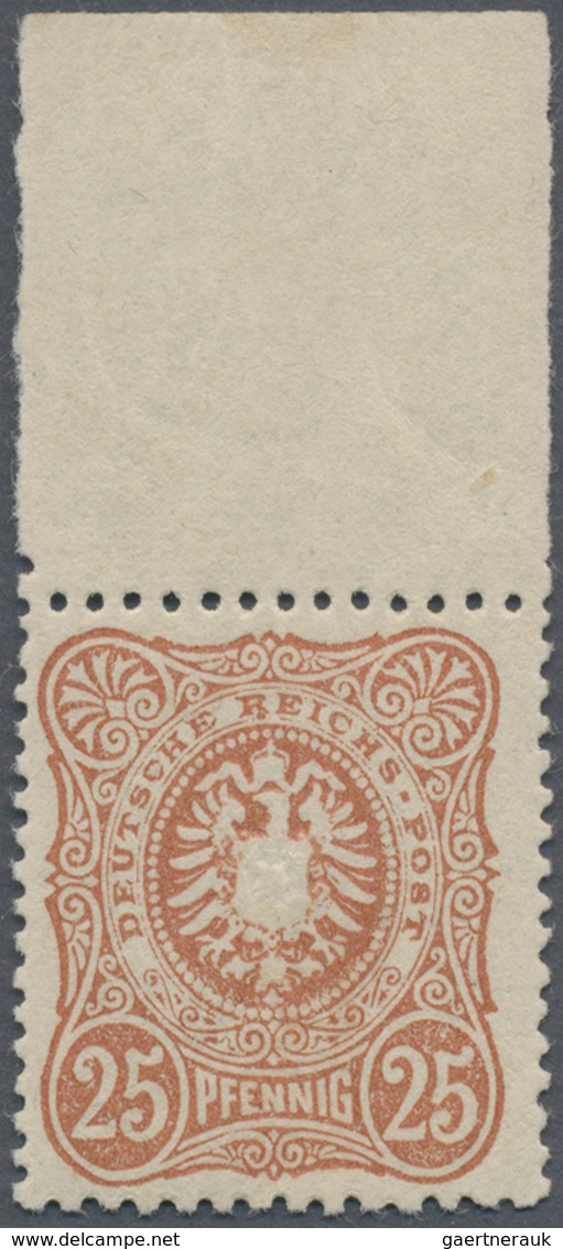 Deutsches Reich - Pfennig: 1880, 25 Pfg. Rötlichorange, Sehr Farbfrisches Oberrandstück, Postfrisch, - Covers & Documents