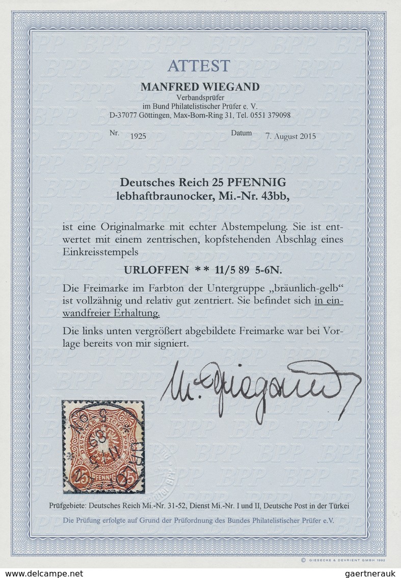 Deutsches Reich - Pfennig: 1880, 25 Pfg. Lebhaftbraunocker, Glasklar Zentrisch Gestempeltes Exemplar - Lettres & Documents