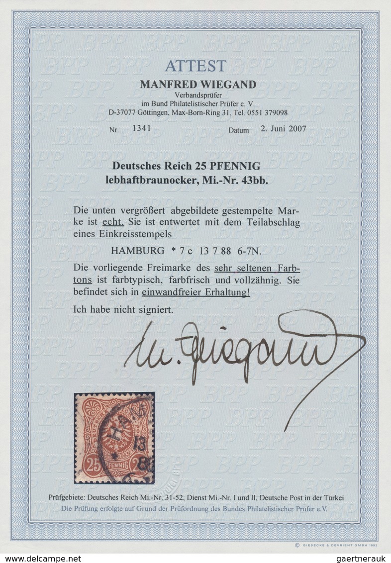 Deutsches Reich - Pfennig: 1880, 25 Pfg. Lebhaftbraunocker, Sauber Gestempeltes Exemplar Dieser Ausg - Lettres & Documents
