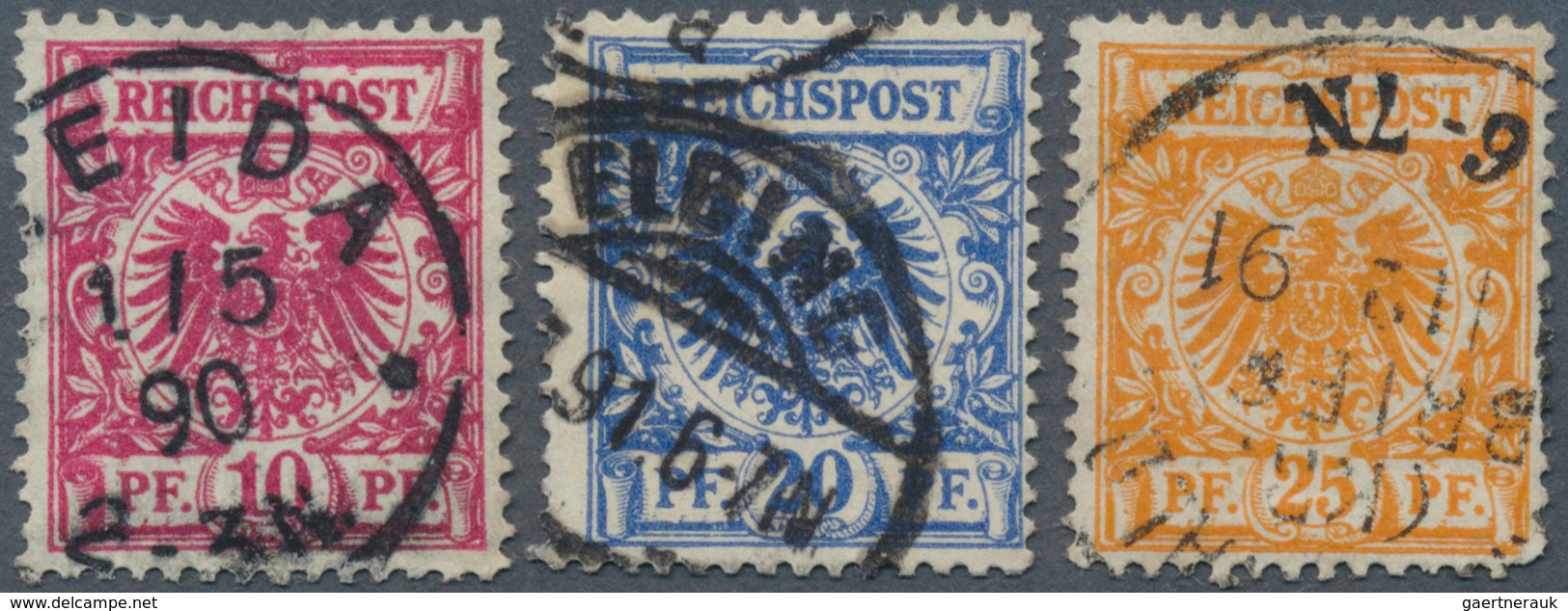 Deutsches Reich - Krone / Adler: 1890/91. 10 Pf, 20 Pf Und 25 Pf (runde Ecke) Je In Aa-Farbe Und Je - Unused Stamps