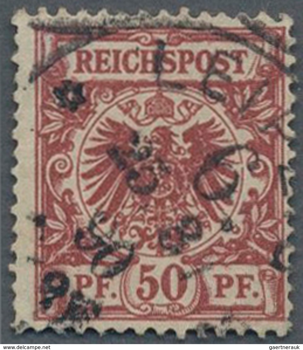 Deutsches Reich - Krone / Adler: 1889 50 Pf. Bräunlichkarmin, Braunkarmin Quarzend, Entwertet Mit Ei - Unused Stamps