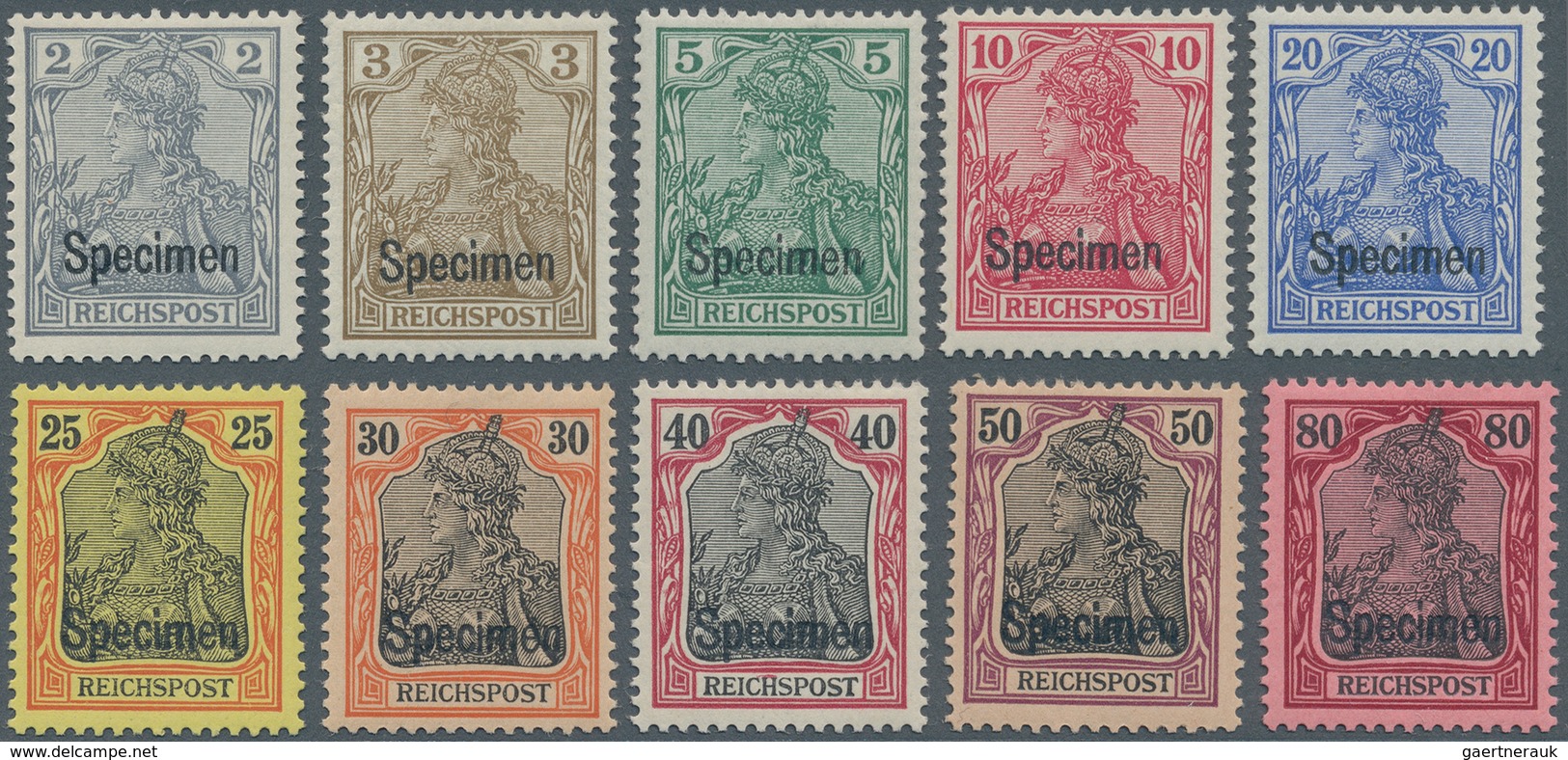 Deutsches Reich - Germania: 1900, Tadellose Postfrische Serie "Specimen", Zarte 1. Falzspur (Mi. E. - Unused Stamps