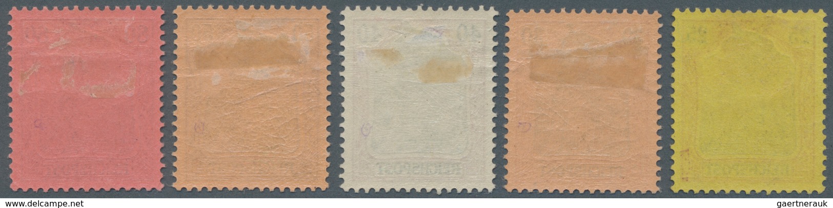 Deutsches Reich - Germania: 1900, 25-80 Pfg. Germania Reichspost Ungebraucht Mit Sogenannter "fetter - Unused Stamps