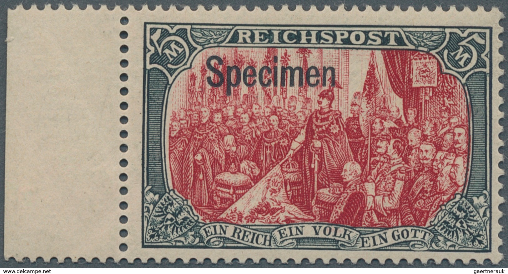 Deutsches Reich - Germania: 1900, 5 M. Reichspost Reichsgründungsfeier, Postfrisches Linkes Randstüc - Unused Stamps
