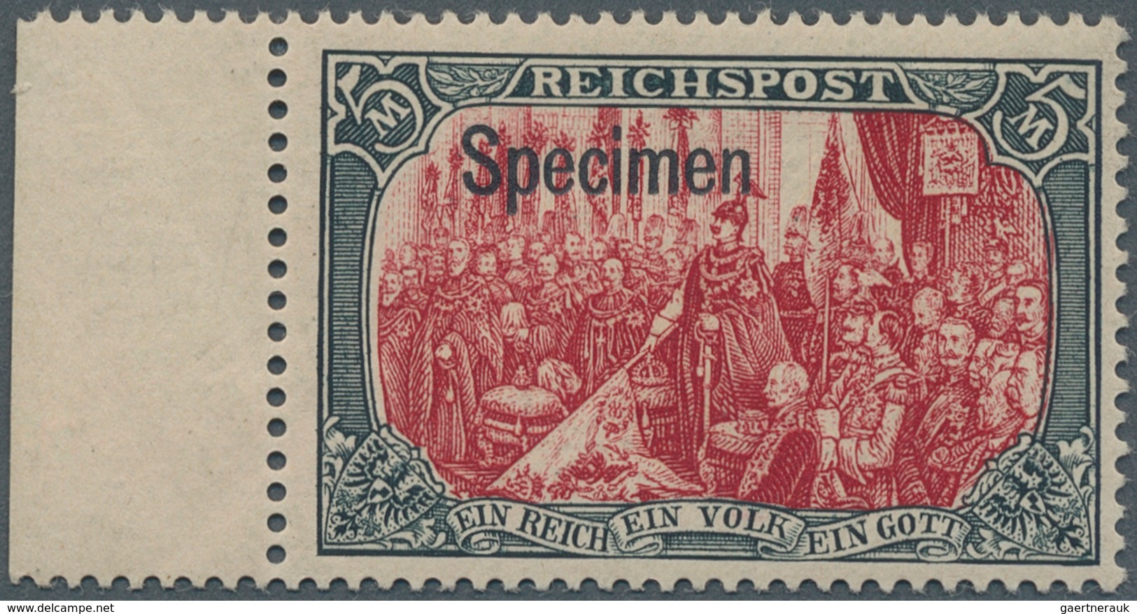 Deutsches Reich - Germania: 1900, 5 M. Reichspost Reichsgründungsfeier, Postfrisches Linkes Randstüc - Ungebraucht