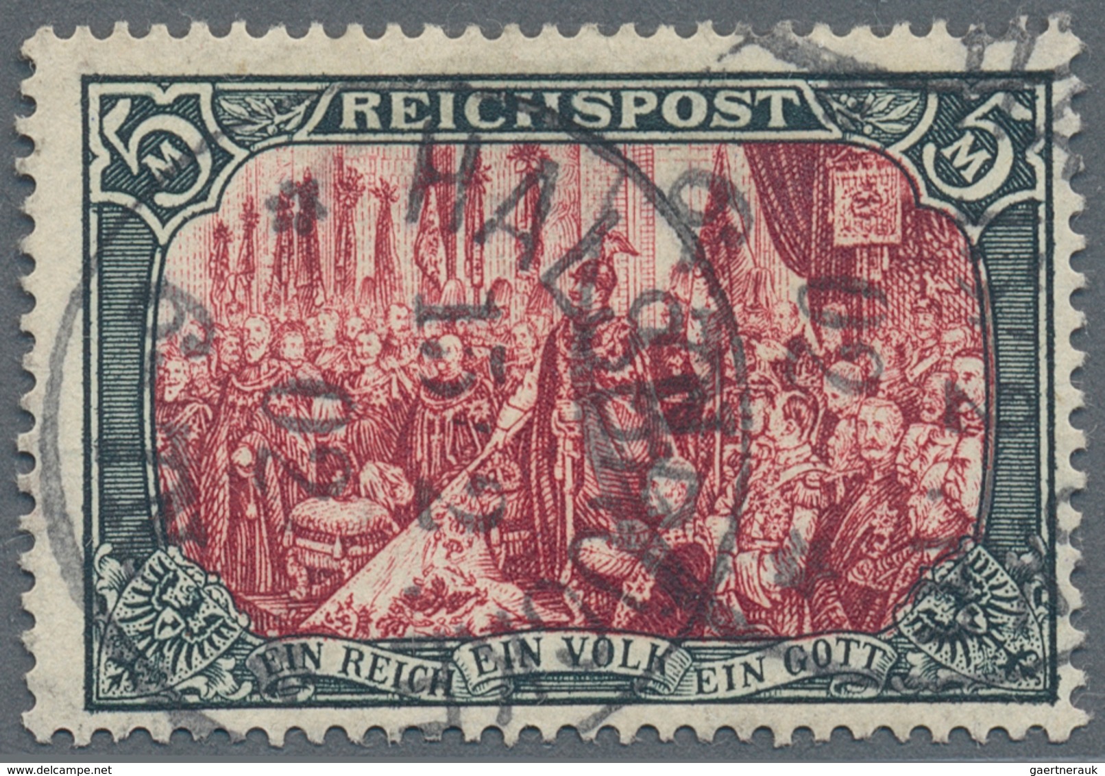 Deutsches Reich - Germania: 1900, 5 M. Reichspost In Der Variante „Deckweißnachmalung Der Type I”, E - Unused Stamps