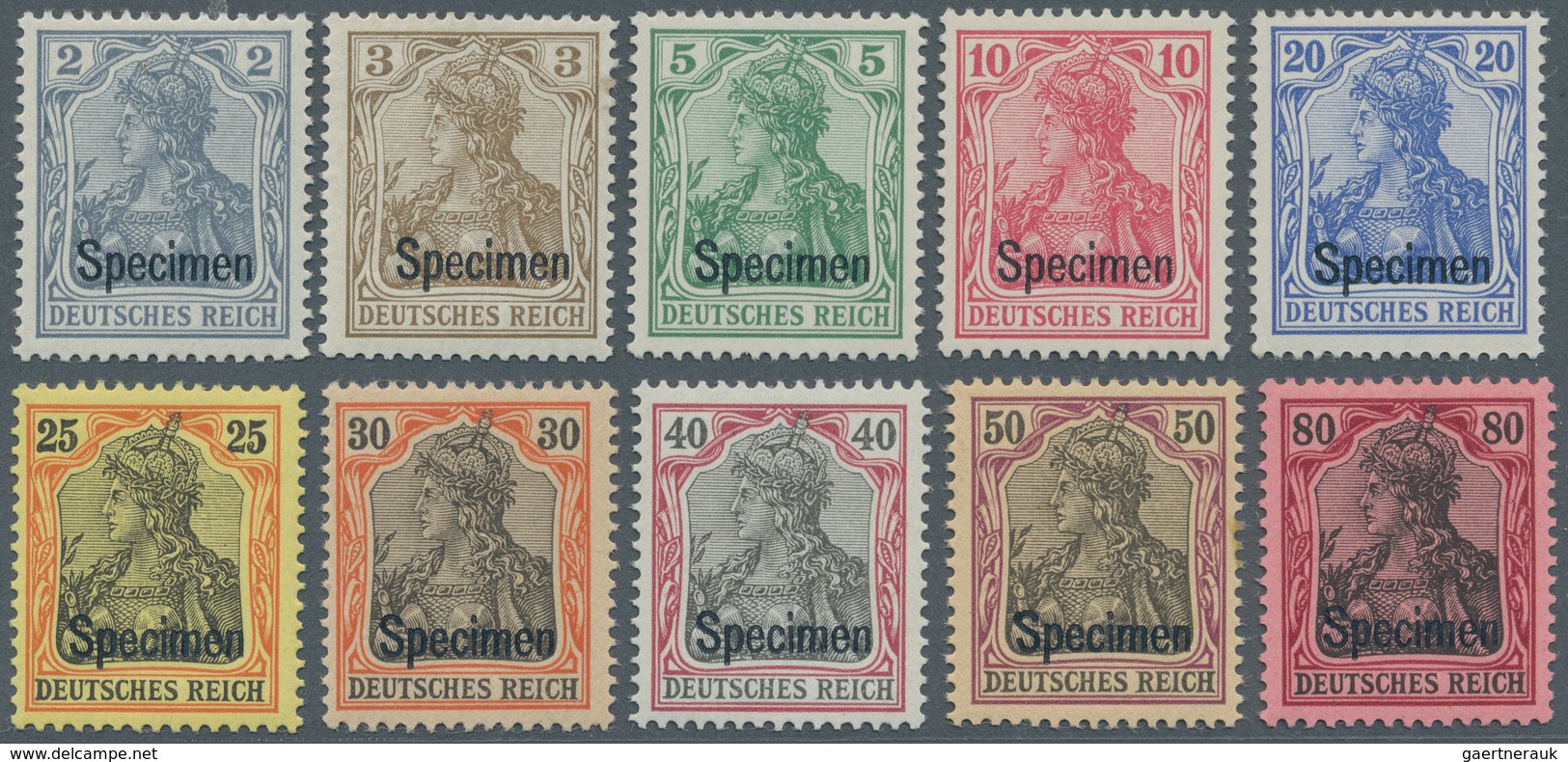 Deutsches Reich - Germania: 1902, Taufrische Serie Freimarken Specimen, Postfrisch, Nur Die Dritte U - Unused Stamps