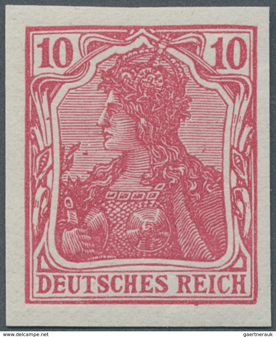 Deutsches Reich - Germania: 1902, 10 Pfg. Germania, "Chemnitzer Postfälschung", Geschnitten, Postfri - Neufs