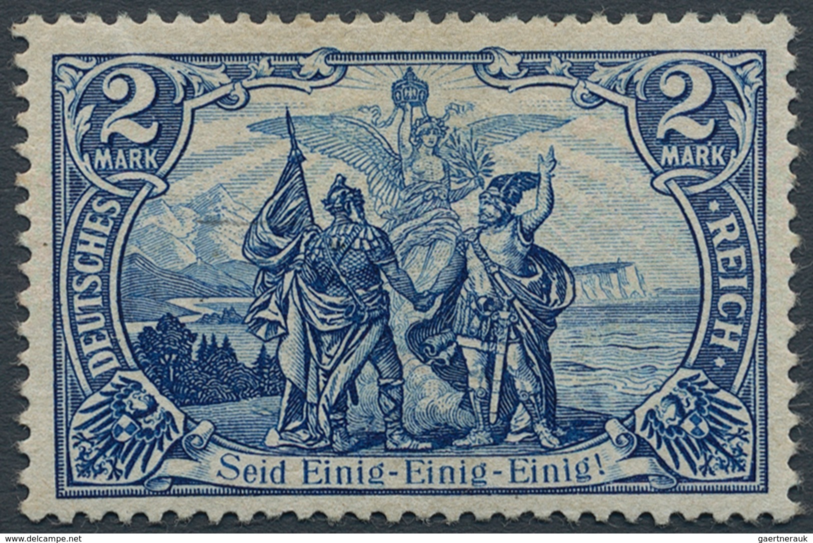 Deutsches Reich - Germania: 1902, 2 M. Nord Und Süd Schwarzblau Mit Lateinischer Inschrift Und 25:16 - Unused Stamps