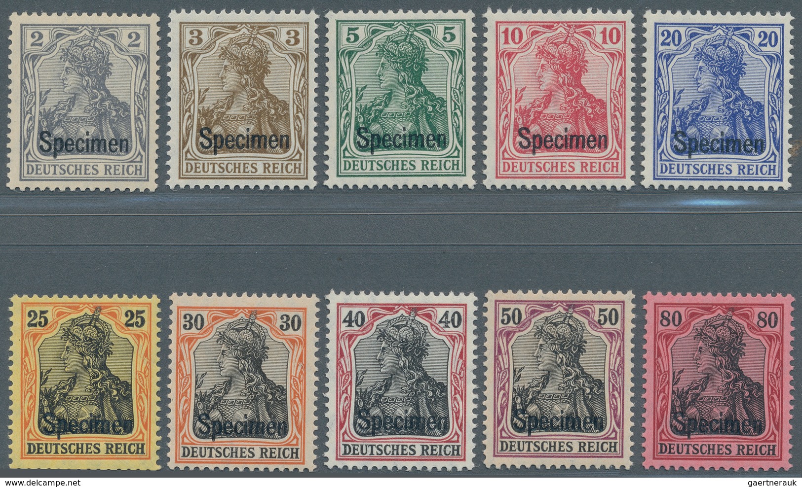 Deutsches Reich - Germania: 1905, Serie "Germania / Kriegsdruck", Komplette Seltene Und Postfrische - Unused Stamps