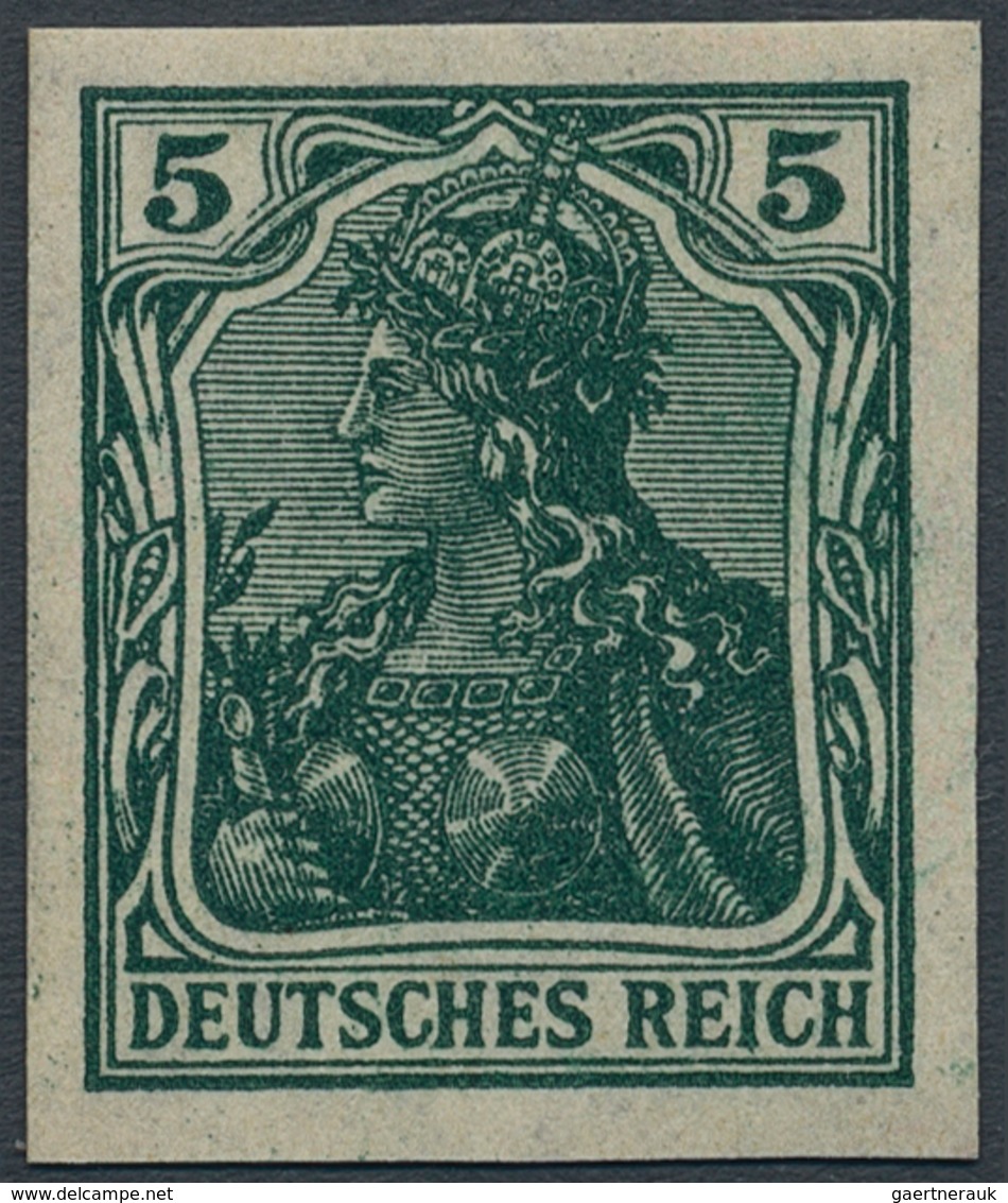 Deutsches Reich - Germania: 1915, 5 Pfg. Germania Mit Wasserzeichen Kreuze Und Ringe Ungebraucht, Al - Unused Stamps