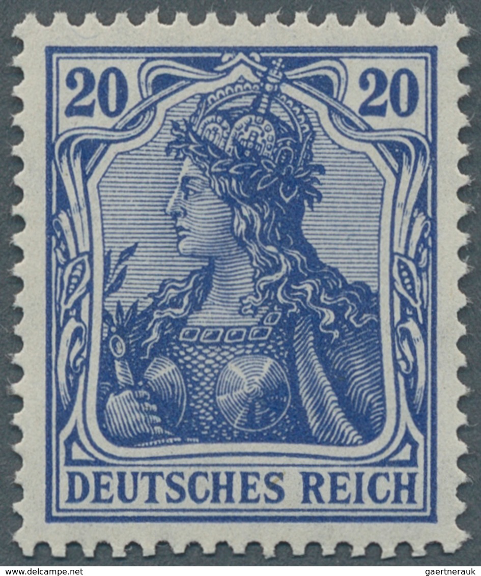 Deutsches Reich - Germania: 1915, Germania Kriegsdruck, 20 Pfg. Violettultramarin, Postfrisches Luxu - Unused Stamps