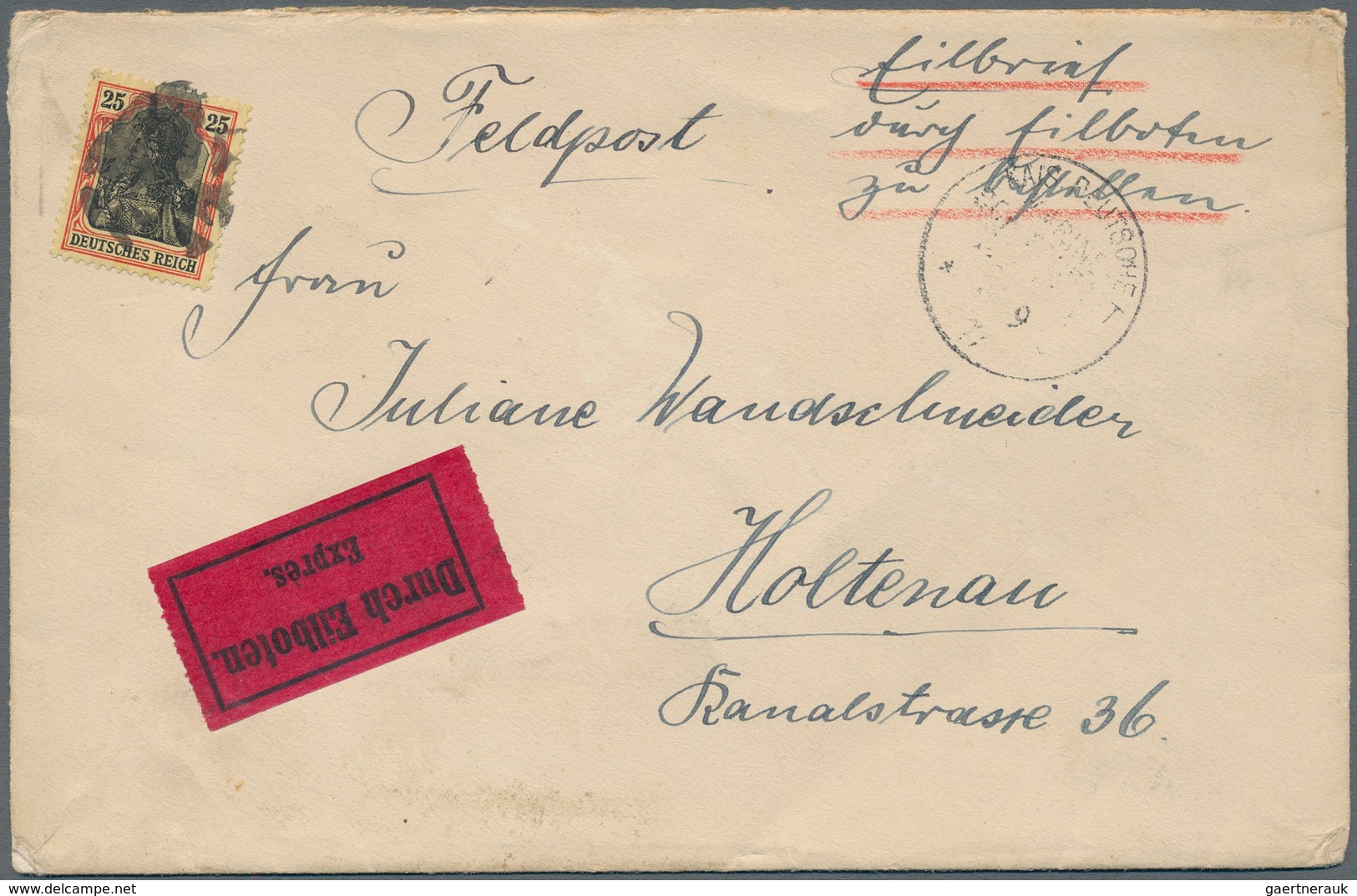 Deutsches Reich - Germania: 1917 SEHR SELTENER U-BOOT FELDPOST-EILBRIEF (Absender U-Obersteuermann W - Unused Stamps