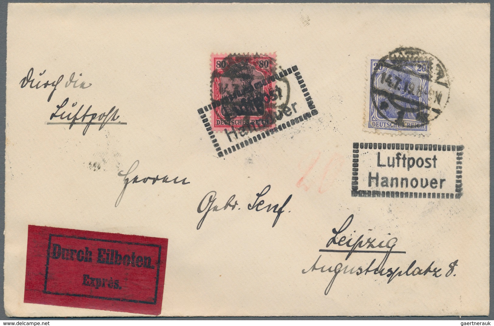 Deutsches Reich - Germania: 1919, Germania 80 Pfg. Kriegsdruck Karminrot (metallisch Glänzend)/rotsc - Neufs