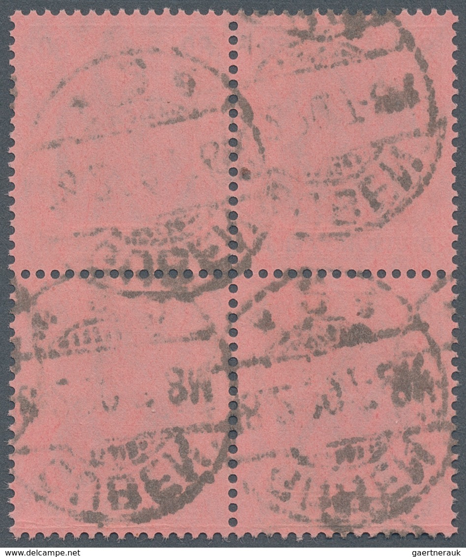 Deutsches Reich - Germania: 1915, 80 Pf Karminrot/rotschwarz/hellrosa Im 4er-Block Einzeln Sauber Ge - Unused Stamps