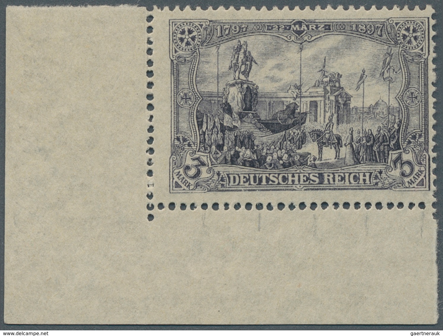 Deutsches Reich - Germania: 1920, 3 M. Kriegsdruck Mit Wasserzeichen "Ringe", Einwandfrei Postfrisch - Unused Stamps