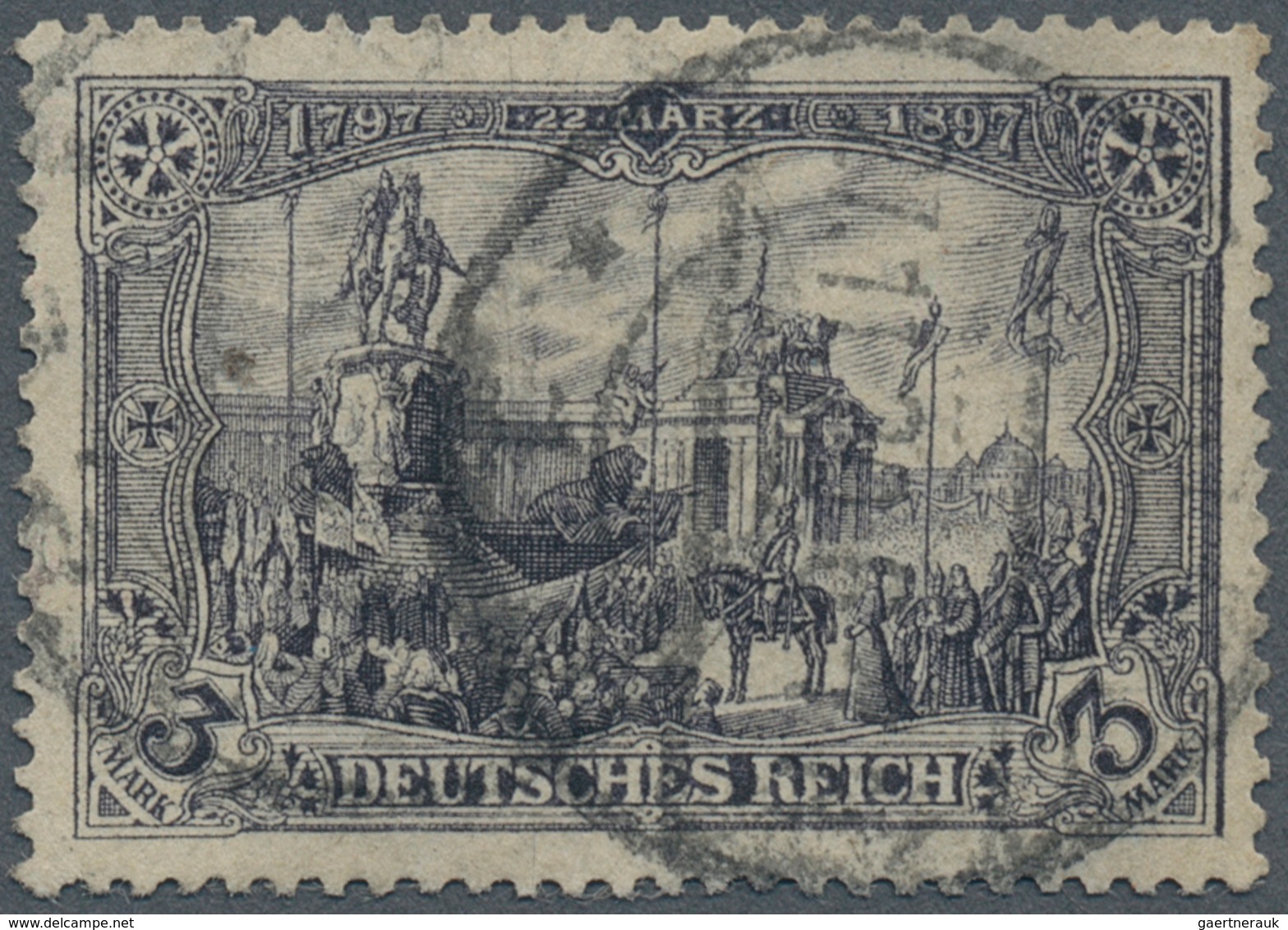 Deutsches Reich - Germania: 1920, 3 Mark Schwarzviolettgrau Mit Wz. RINGE Sauber Gestempelt, Die Mar - Unused Stamps
