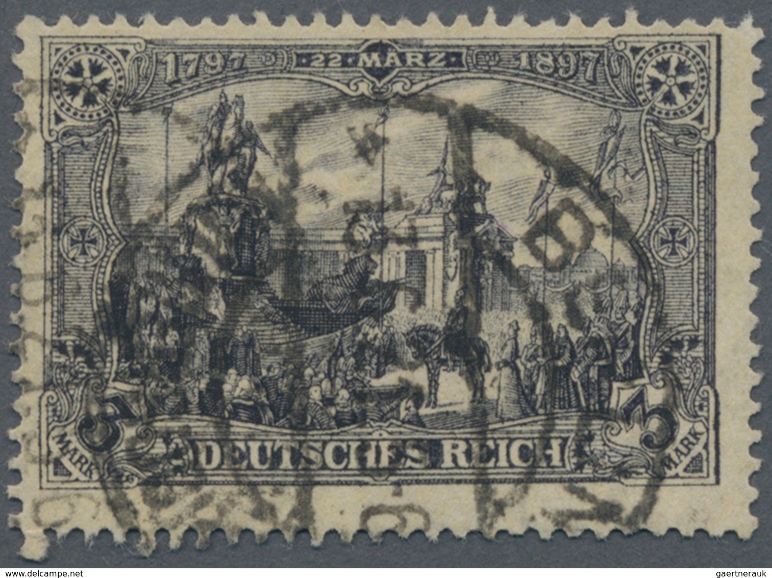 Deutsches Reich - Germania: 1921. 3 Mark Schwarzviolettgrau, Kriegsdruck, Mit Sehr Seltenem Wz. RING - Neufs