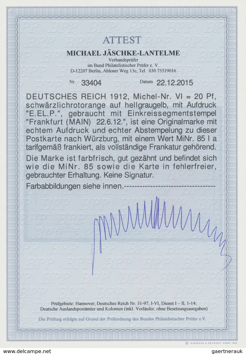 Deutsches Reich - Germania: 1912, Flugpostmarken 10 Und 20 Pf. E.EL.P. Je Mit Zusatzfrankatur Auf En - Unused Stamps