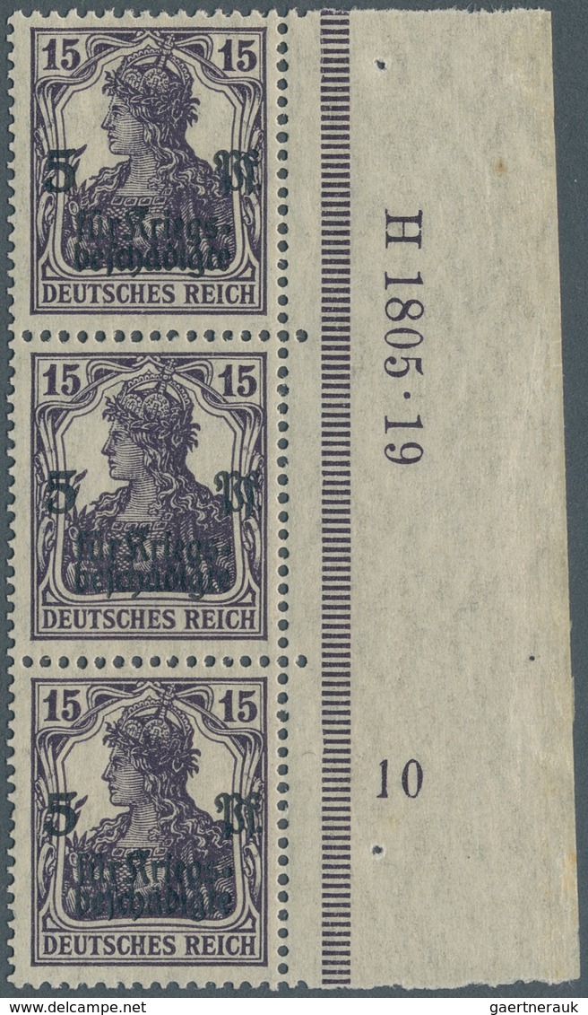 Deutsches Reich - Inflation: 1919, 15 + 5 Pfg. Kriegsgeschädigtenhilfe Schwarzviolett, Postfrischer - Briefe U. Dokumente