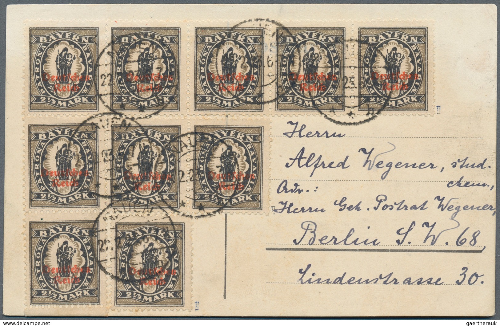 Deutsches Reich - Inflation: 1920, 2 1/2 Mark Abschiedsausgabe In Der Guten Type "II" Zu 10 Stück Al - Covers & Documents
