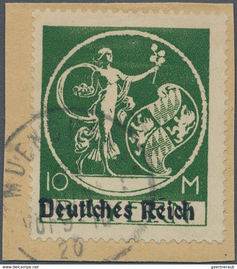 Deutsches Reich - Inflation: 1920, 10 Mark Bayern Abschied Mit Aufdruck In Type "II" (oben Geschloss - Lettres & Documents