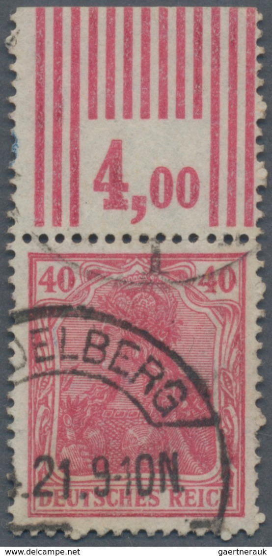 Deutsches Reich - Inflation: 1920, Germania 40 Pf. Rot, Type II, Gestempeltes Oberrandstück Mit Der - Covers & Documents