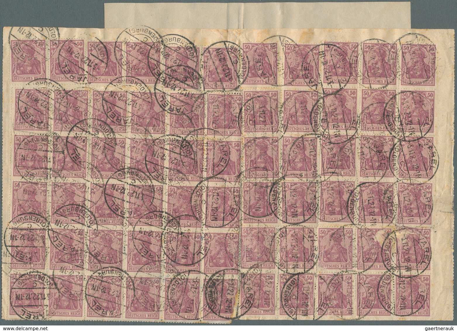 Deutsches Reich - Inflation: 1922, 50 Pfg. Germania, 80 Stück, Meist In Einheiten Und Senkrechter 4e - Covers & Documents