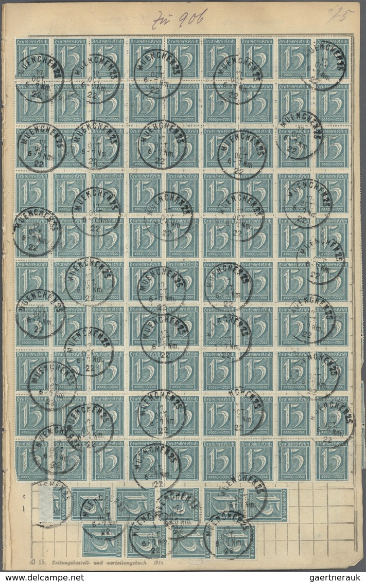 Deutsches Reich - Inflation: 1920/1921, 60 X 1 1/4 M Orangerot/karminlila Germania, Wz.1, Zusammen M - Covers & Documents