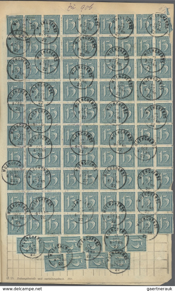 Deutsches Reich - Inflation: 1920/1921, 60 x 1 1/4 M orangerot/karminlila Germania, Wz.1, zusammen m