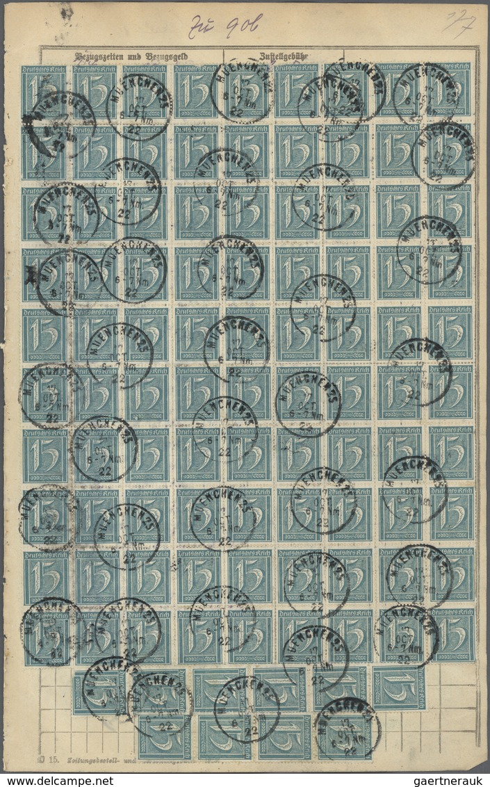 Deutsches Reich - Inflation: 1920/1921, 60 x 1 1/4 M orangerot/karminlila Germania, Wz.1, zusammen m