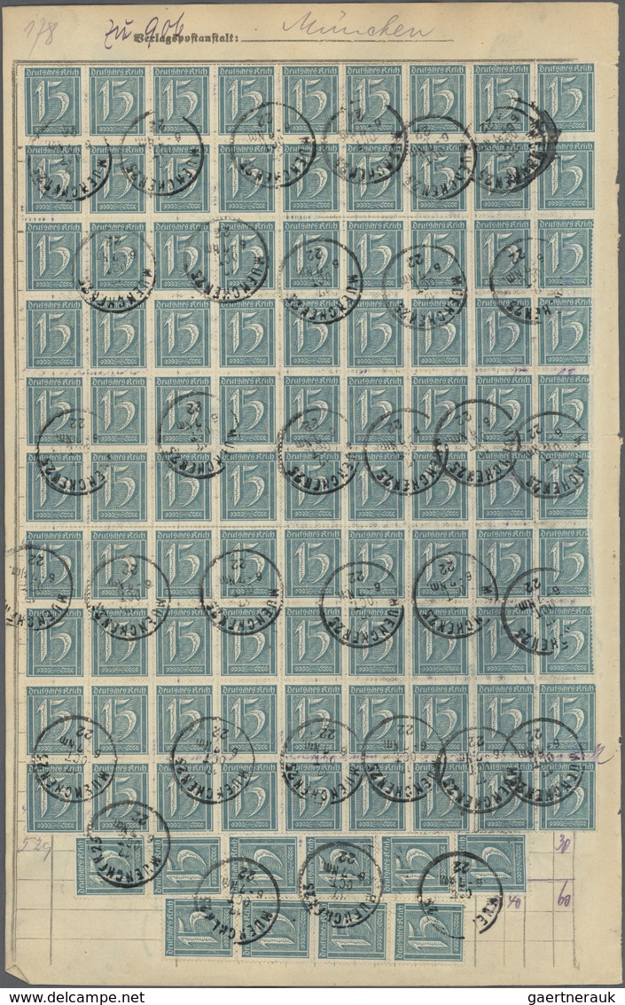 Deutsches Reich - Inflation: 1920/1921, 60 x 1 1/4 M orangerot/karminlila Germania, Wz.1, zusammen m