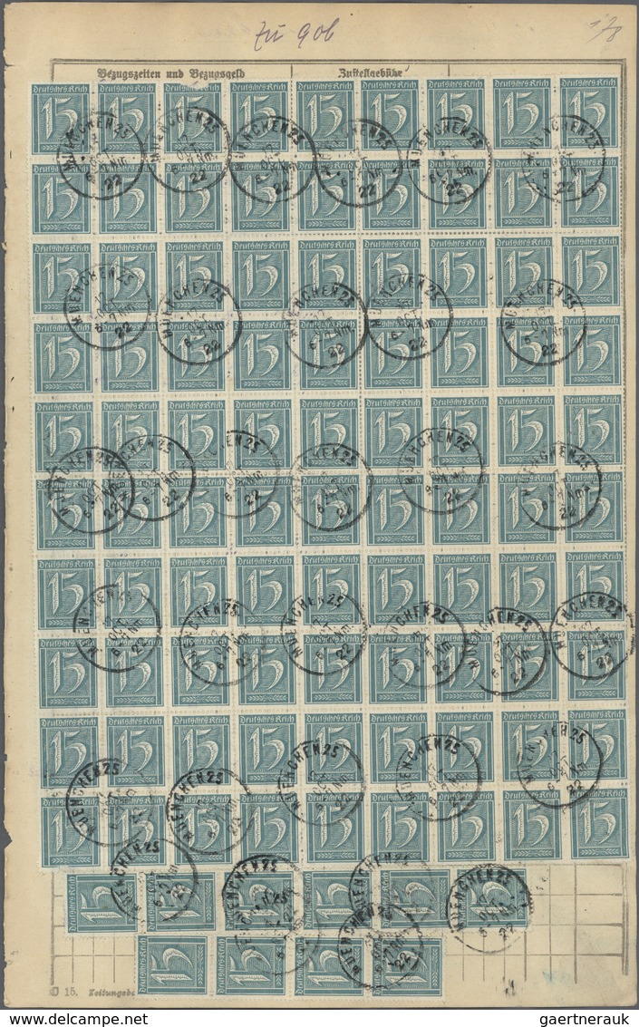 Deutsches Reich - Inflation: 1920/1921, 60 x 1 1/4 M orangerot/karminlila Germania, Wz.1, zusammen m