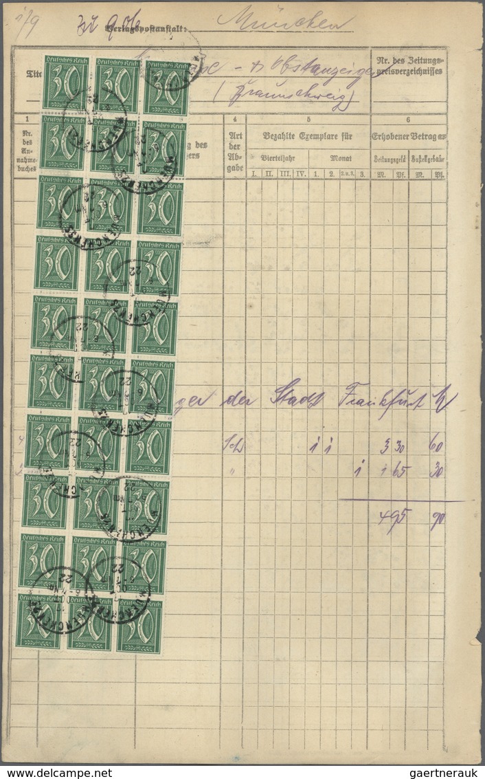 Deutsches Reich - Inflation: 1920/1921, 60 x 1 1/4 M orangerot/karminlila Germania, Wz.1, zusammen m