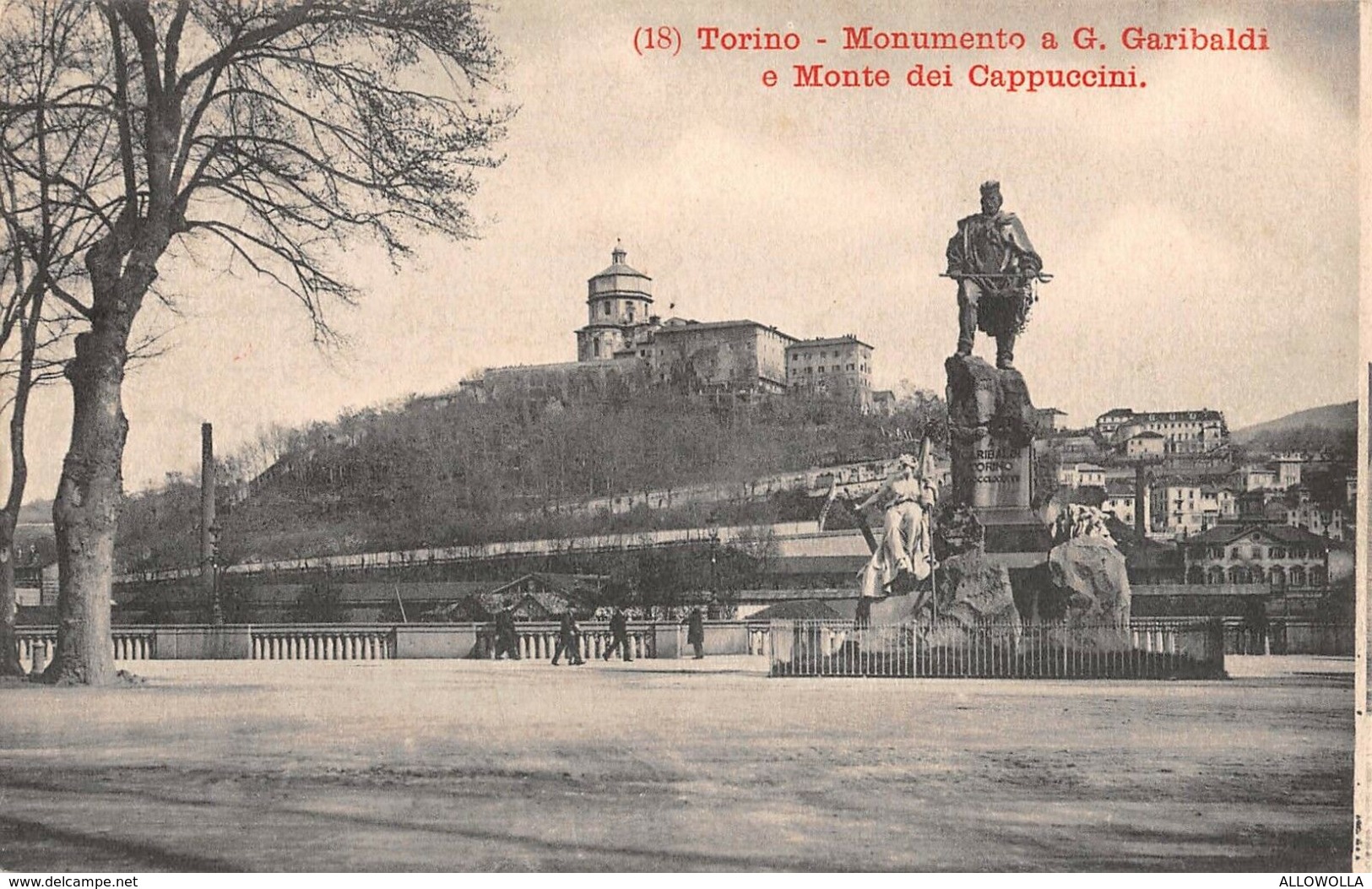 2370 " TORINO - MONUMENTO A GARIBALDI E MONTE CAPUCCINI " CART. OR. NON SPED. - Castello Del Valentino