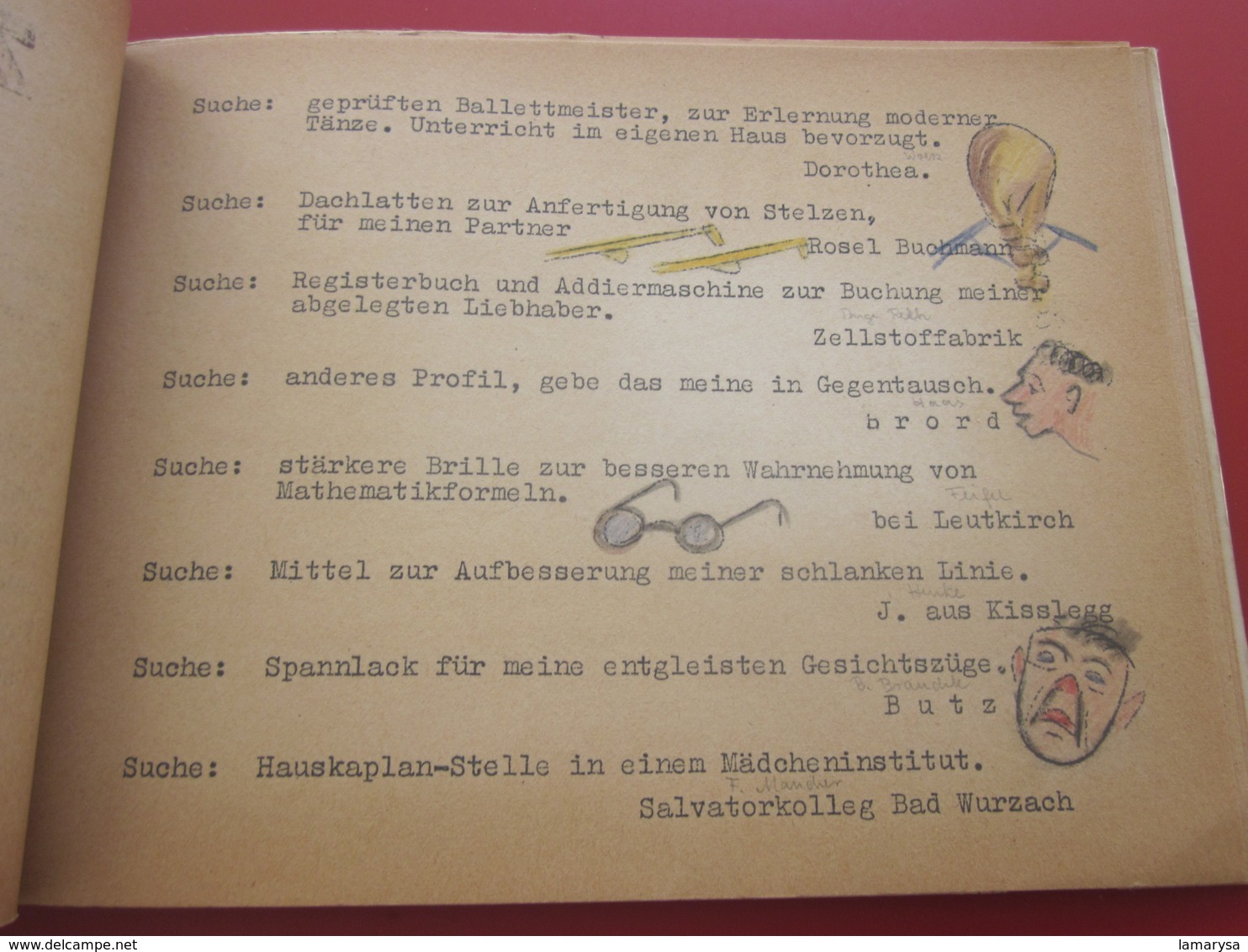 1952-Tanzkränzchen-KLASSE 7-FOTOGRAFIE-NOTIZBUCH-UNSERN HOCHVERSEHTEN FRANZÖSISCHLEHRER HERR MARTI-FOTOGRAFIEBUCH -TEXT