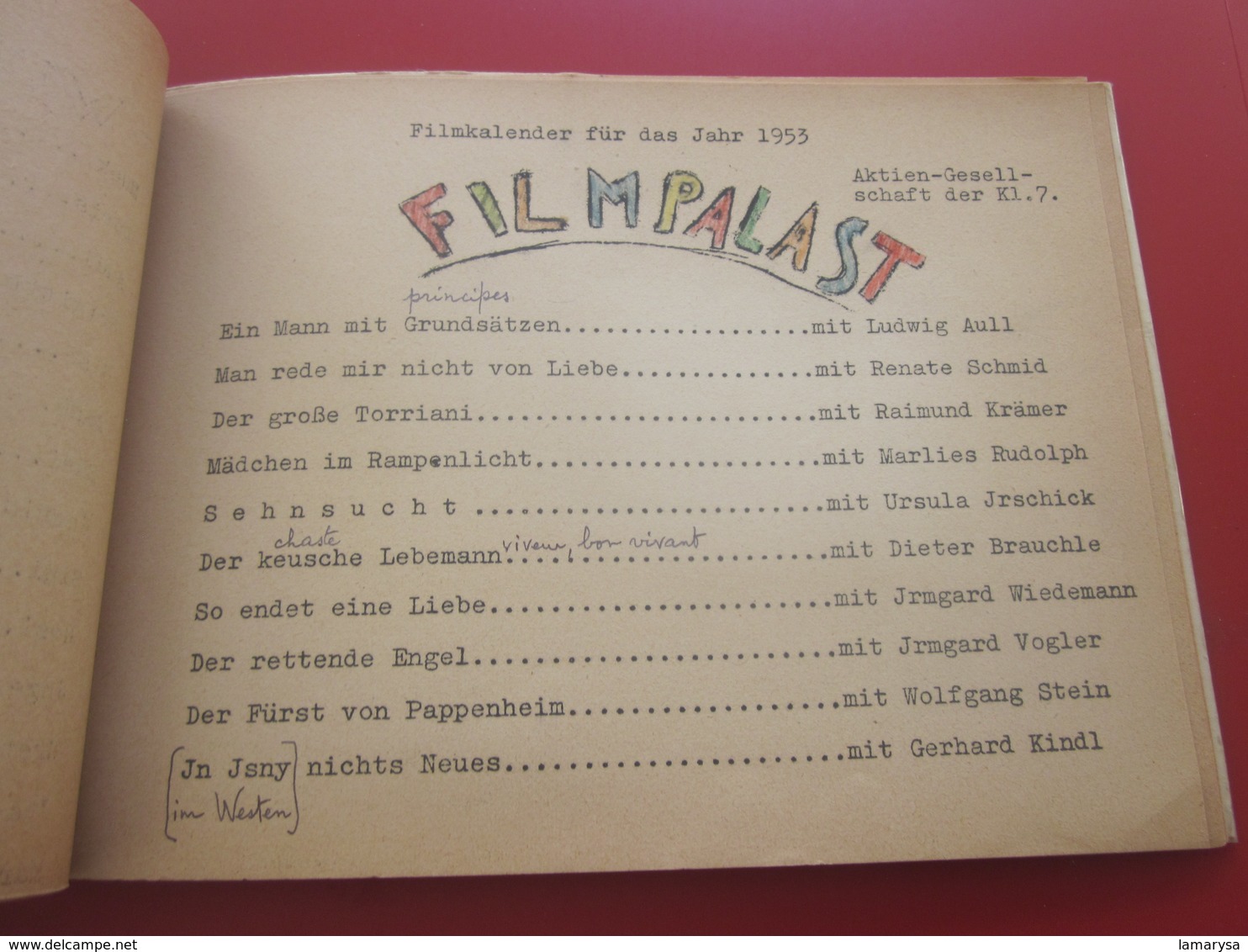 1952-Tanzkränzchen-KLASSE 7-FOTOGRAFIE-NOTIZBUCH-UNSERN HOCHVERSEHTEN FRANZÖSISCHLEHRER HERR MARTI-FOTOGRAFIEBUCH -TEXT