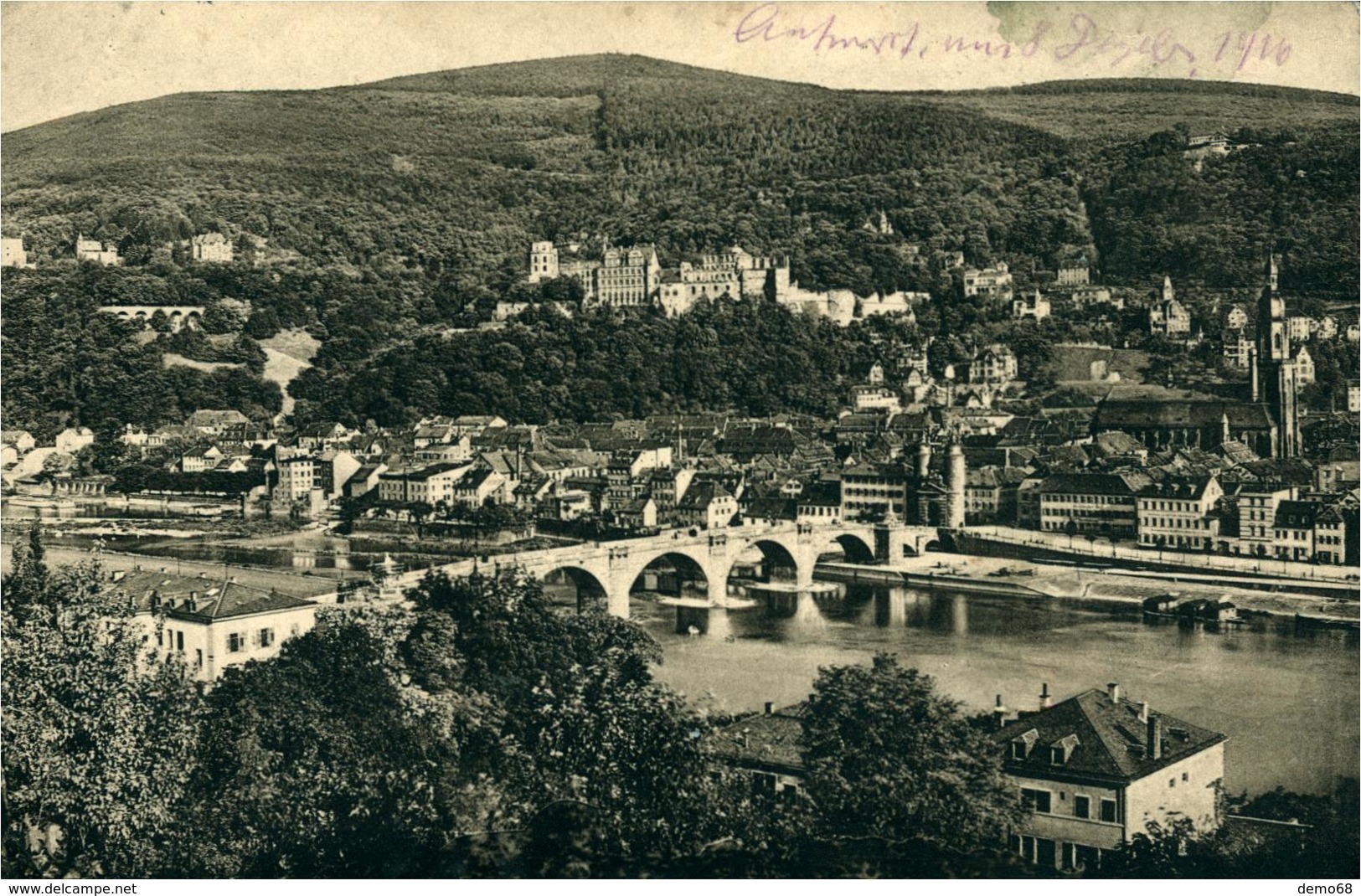 Allemagne Deutschland Bade Wurtemberg Heidelberg Vue Générale Panorama Pont Fleuve - Heidelberg