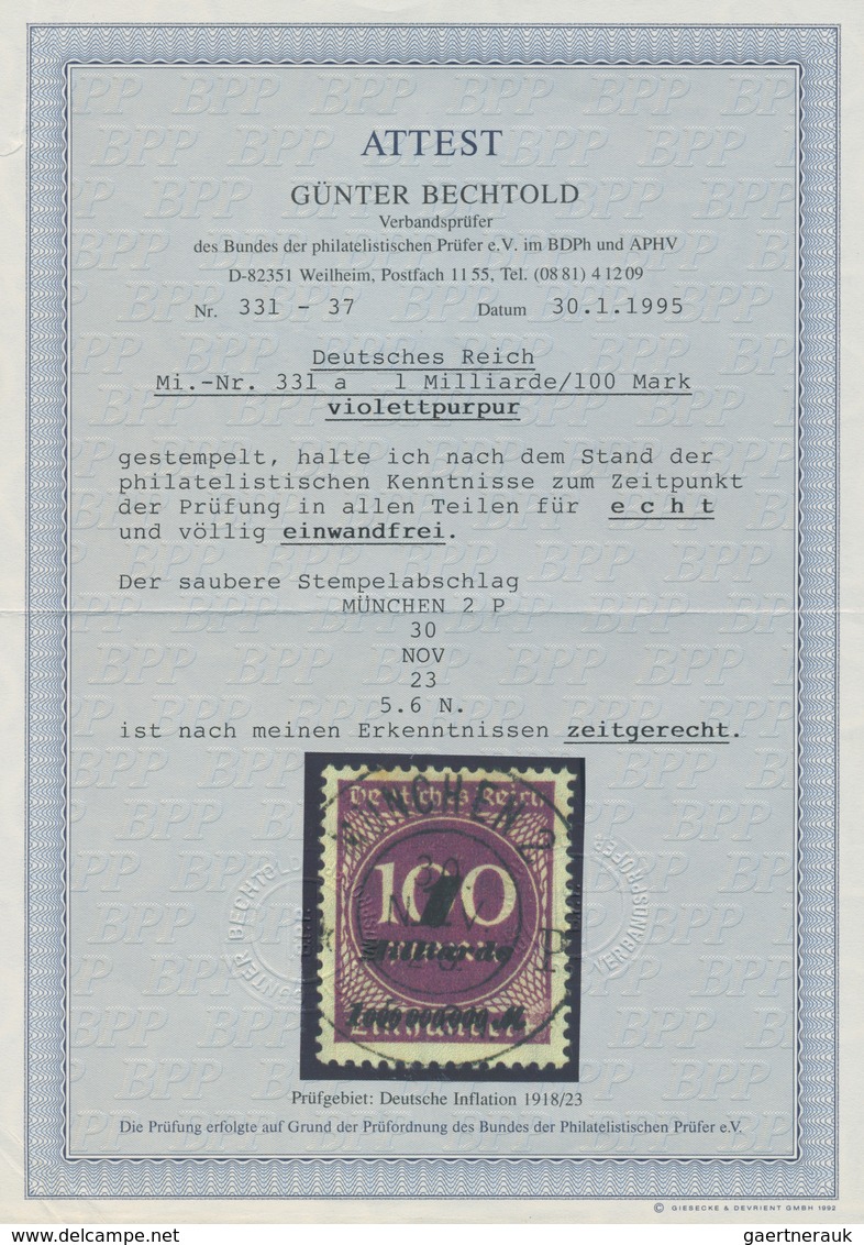 Deutsches Reich - Inflation: 1923, Freimarke: Ziffer Im Kreis 1 Mrd Auf 100 M, Violettpurpur, Zeitge - Covers & Documents